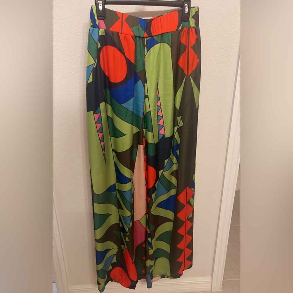Multicolored geometric pants